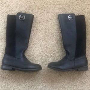 Kids Michael Kors black riding boot